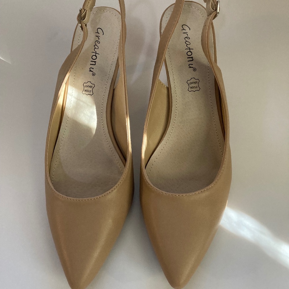 Greatonu Women's Shoes-Nude-Size 9
